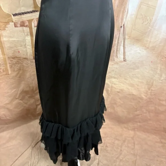 NEW BROCK Quirinale Woven Dress Black Ruffle Midi Dress - Picture 7 of 16